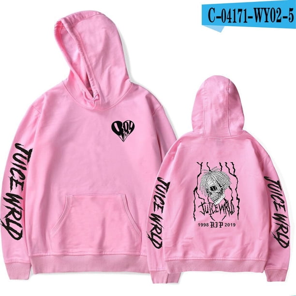 Sudaderas con capucha de Juice Wrld, chaqueta informal para adultos y niños, tallas para niños, jersey de Cosplay, ropa de calle, Jersey UnisexRosa ANiños160 Deng Xun unisex