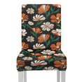 HELLHERO Black Background Florals Dining Chair Covers, Washable Seat ...