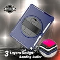 thumbnail image 3 of Dteck Case For Apple iPad Air 3rd Generation 10.5" (2019),iPad Pro 10.5" (2017) Shockproof Three-Layer Heavy Duty Protector Rubber Hard kickstand Hand Strap Cover 10.5-inch,Darkblue, 3 of 6