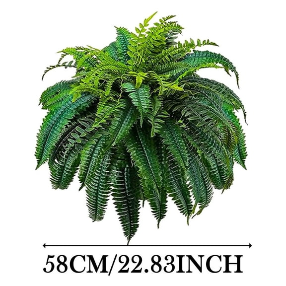 LYCAQL Large Ferns 28 Branches Leaves Ferns Large Artificial Boston Fern, Fern for Home, Office, Garden Indoor Outdoor Decoration