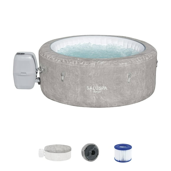 Bestway SaluSpa Zurich AirJet Spa Gonflable avec 120 Jets Apaisants, Gris