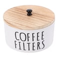 thumbnail image 6 of OUNONA Wooden Coffee Filter Holder 1 Set Storage Container with Lid for Counter Rustic Farmhouse Dispenser Basket Coffee Bar Accessories, 6 of 8