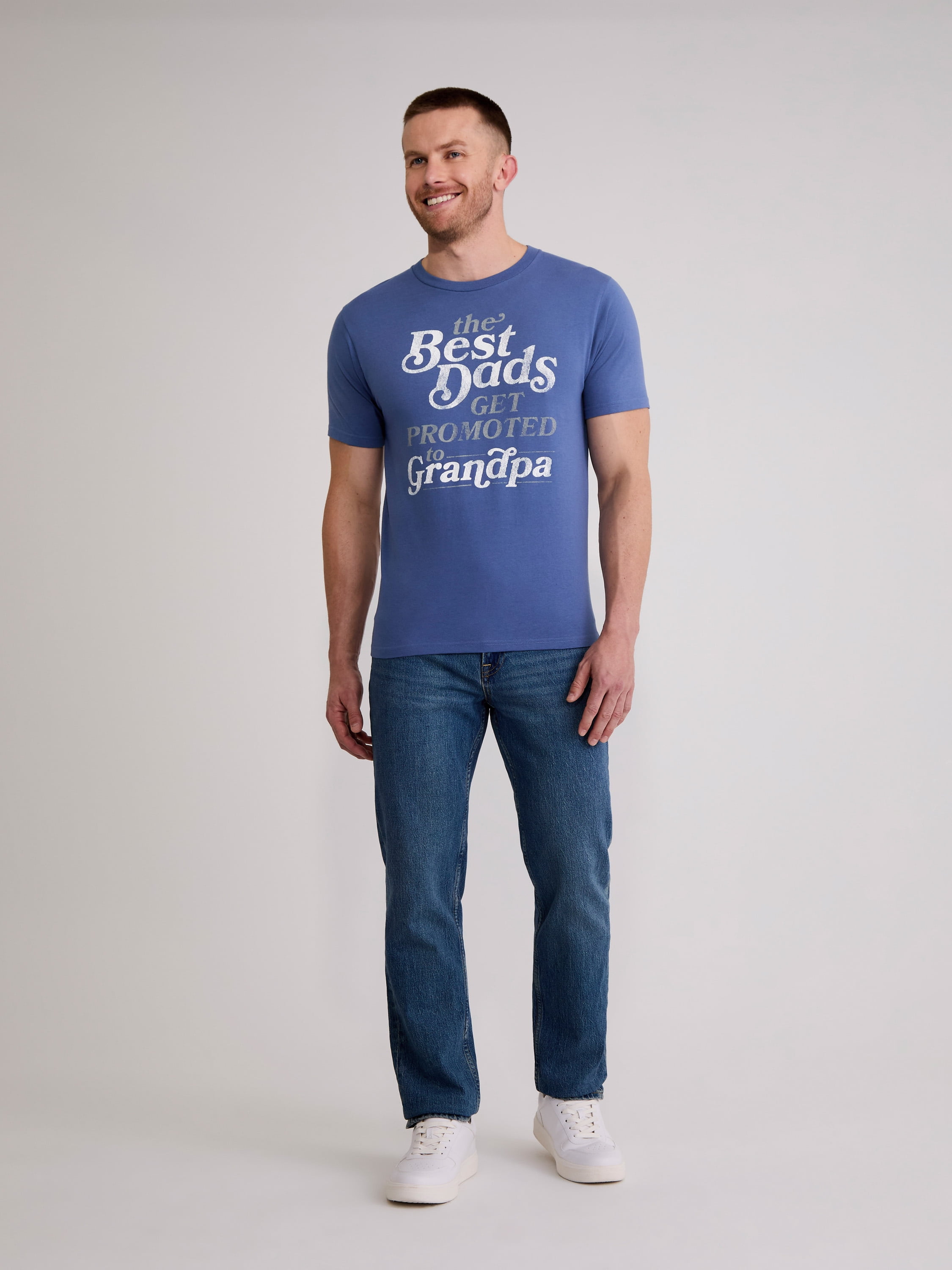 Men's and Big Men's Father's Day Promoted to Grandpa Graphic Tee Shirt from Way to Celebrate, Sizes S-3XL