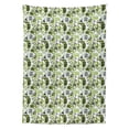 thumbnail image 2 of Abstract Tablecloth, Doodle Pastel Stripes with Curved Lines Tribal Illustration, Rectangle Satin Table Cover Accent for Dining Room and Kitchen, 60" X 90", Olive Green Pale Green, by Ambesonne, 2 of 2