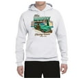 thumbnail image 2 of Wild Bobby, 1946 Vintage Ford Woody Chasing Waves Cars and Trucks Unisex Graphic Hoodie Sweatshirt, White, Medium, 2 of 3