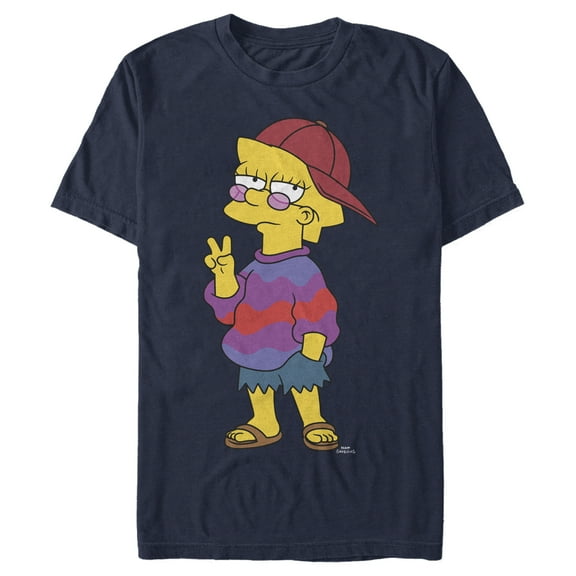 Men's The Simpsons Cool Lisa  Graphic Tee Navy Blue Large