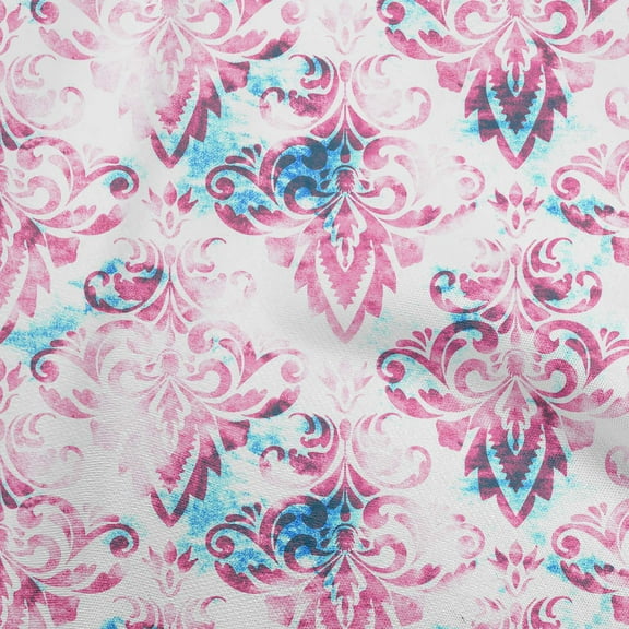 oneOone Polyester Spandex Light Pink Fabric Damask Quilting Supplies Print Sewing Fabric By The Yard 56 Inch Wide