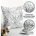 thumbnail image 5 of White Halloween Spiderweb Pillow Covers 18x18 Set of 2 Black Web Outdoor Decorative Throw Pillows Halloween Scary Themed Farmhouse Pillowcases Linen Cushion Case Decor for Home Sofa Couch Bed, 5 of 6