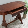 thumbnail image 2 of Windsor Carved Wood Writing Table with Flip-up Drawers, 2 of 2