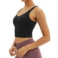 thumbnail image 4 of High-coverage Camisoles Women's Sports Bras Comfy Padded Gym Workout Longline Crop Top Sleeveless Super Breathable Running Yoga Crop Tank Tops, 4 of 8
