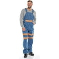 thumbnail image 5 of JuicyTrendz Men’s Hi-Vis Bib Overalls – Heavy Duty Workwear With Reflective Stripes and Adjustable Straps Orange Light-Blue W36-L30, 5 of 5
