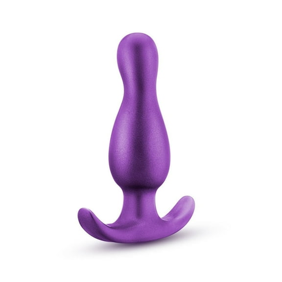 Eden Quantum Silicone Anal Plug with Curved P-Spot Stimulation and Anchor Base, Purple