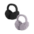 thumbnail image 2 of BadPiggies 2 Pack Winter Plush Ear Muffs for Women Foldable Cute Fluffy Ear Warmers Soft Thickened Headband (Black&Gray), 2 of 9