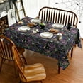 thumbnail image 2 of Halloween Tablecloth, Blacklight Spider Web Table Cloth, Spider Skull UV Reactive Tablecloths Waterproof Spillproof Scary Themed Tablecover for Dinner Party Decoration, Rectangle 60x120 Inch, 2 of 6