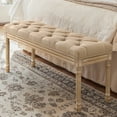 thumbnail image 3 of Dycanpo 44'' End of Bed Bench, Vintage Upholstered Bench for Entryway, Wheat, 3 of 8