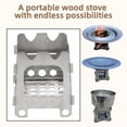 thumbnail image 2 of Bxaolu Portable Wood Stove, Folding Stainless Steel Camping Stove for Backpacking, Hiking, Outdoor Cooking, Compact and Lightweight, Durable Camp Stove for BBQ, Picnic,Father’s Day Gifts, 2 of 9