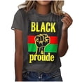 thumbnail image 1 of Penkiiy Black History Month Shirts for Women Women's Black Month Printed Round Neck Short Sleeve T-shirt Top 4XL Multicolor, 1 of 5