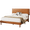 Orange Brown, variant on Frostbloom Full Size Faux Leather Upholstered Platform Bed Frame with Adjustable Headboard, Dark Brown