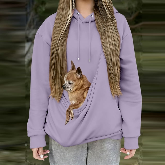 Womens Oversized Solid Color Pocket Sweatshirts Pullover Women's Loose Casual Sweatshirts