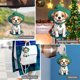 thumbnail image 1 of Pendientes Navideños Perro Adornos Árbol Navideño, Dachshund Accesorios Navideños, Figura de Perro de Acero, Base de Madera, Diseño 2-Niveles, para Dormitorio, Perro de Peluche, Adornos de, 1 of 6