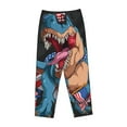 thumbnail image 4 of Kll Womens Blue Dinosaur Print Pajama Pants Soft Pajama Bottoms For Women Cozy Lounge Pants, 4 of 9