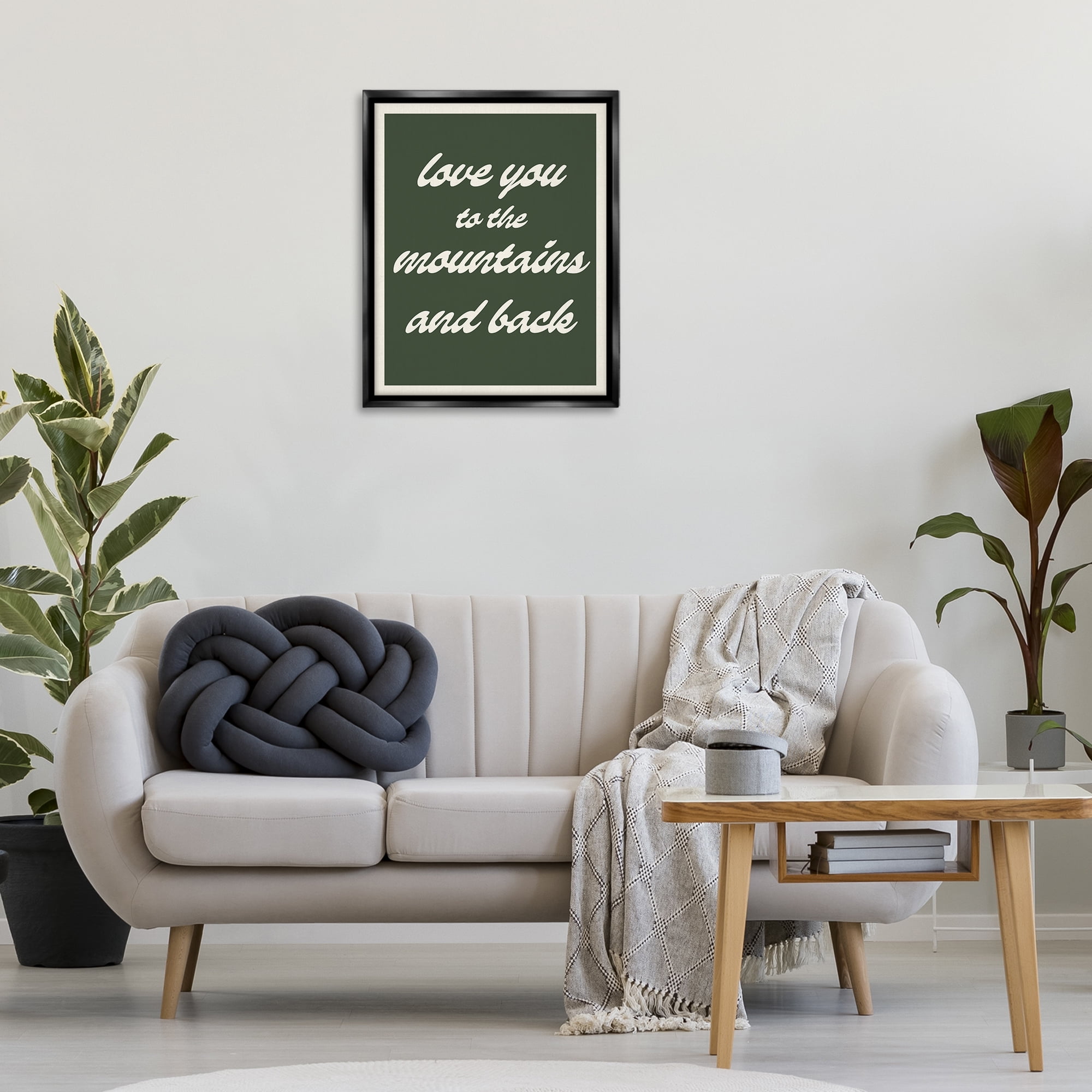 Stupell Industries Love Mountains & Back Text & Numbers Painting Black Floater Framed Canvas Art Print Wall Art, 25 x 31