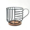 thumbnail image 2 of Coffee Pod Holder - Large Capacity Black Wire Kup Storage with Wooden Base - Modern Coffee Basket Decor for Kitchen Countertop for Pods & Espresso Capsules，Black, 2 of 5