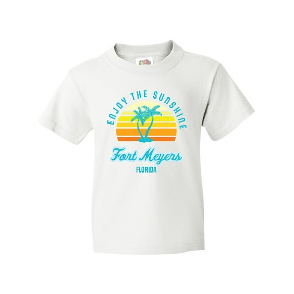Inktastic Summer Enjoy the Sunshine Fort Meyers Florida in Blue Youth T-Shirt
