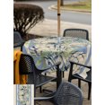 thumbnail image 5 of Outdoor Tablecloth with Umbrella Hole for Patio/Picnic/Party/Camping, Summer Blue Conch Waterproof Table Cloth Square Cover Washable, Vintage Beach Coastal Leaves Floral (54"x 54"), 5 of 9