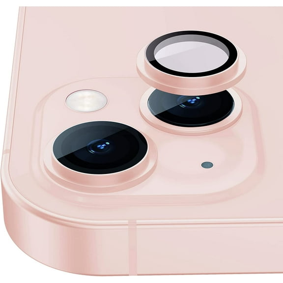 Camera Lens Protector for iPhone 13 /iPhone 13 Mini, HD Clear Tempered Glass Camera Lens Protection Cover, Original Suit, Case Friendly, Scratch Proof (Pink)
