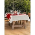thumbnail image 2 of Outdoor Tablecloth with Umbrella Hole and Zipper, Red Vintage Rectangle Table Cloth 60x84 Inch Waterproof Tablecloth, Geometric Stripes Simple Lines Picnic Table Cover for Patio Camping, 2 of 7