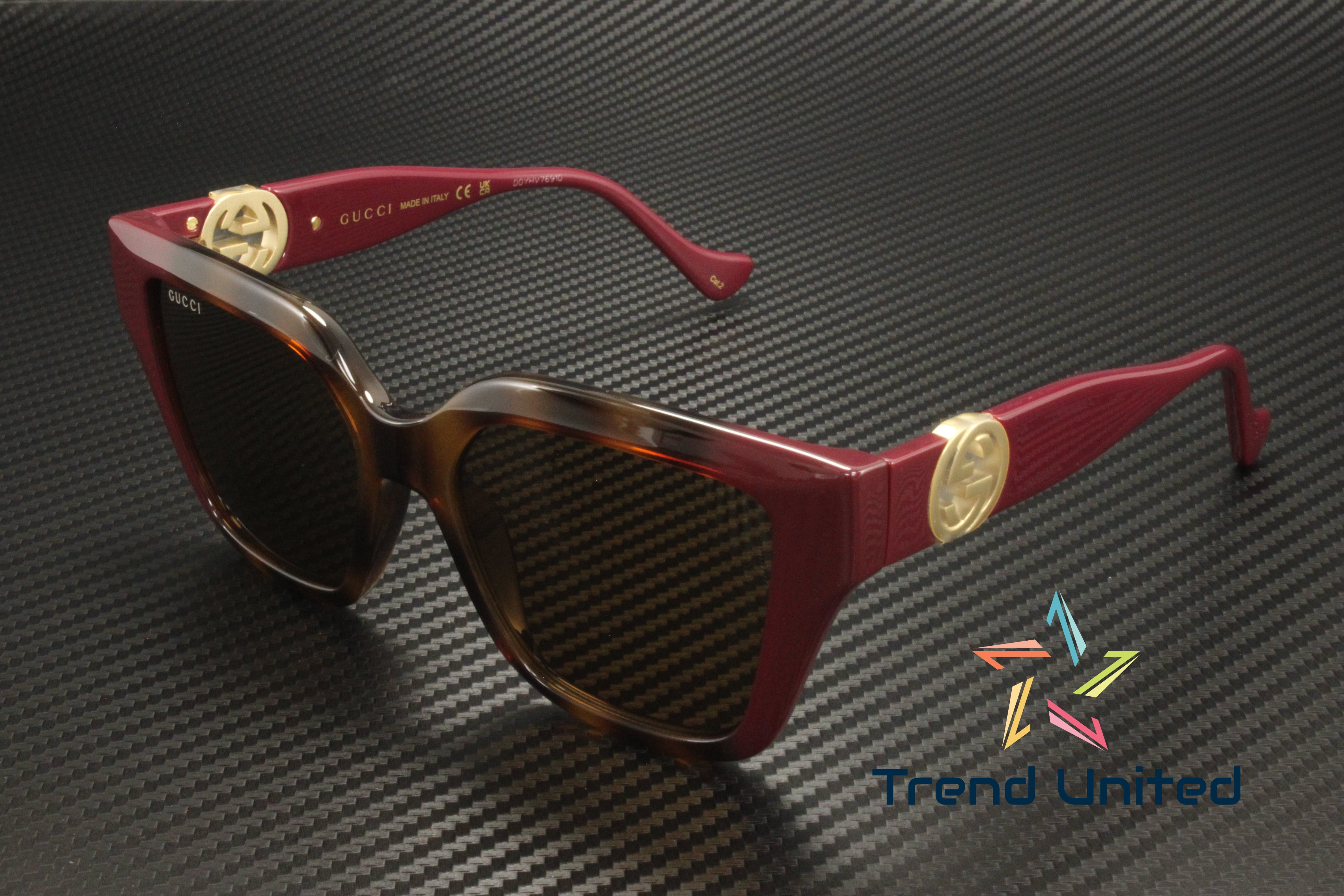 Gucci GG1022S Burgundy/Brown 54/23/140 women Sunglasses