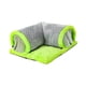 thumbnail image 5 of Túnel de hámster Timón de indias de indias Cálido Portable 2 en 1 cama y túnel Tubo de escondite de animales pequeños para rata de chinchilla verde y gris, 5 of 8