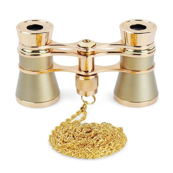 3X25 Opera Viewing Binoculars All Metal with Handle/Chain Ladies Retro Small Binoculars Mini Binocular