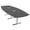 Asian Night w/Silver Base with Electric, variant on 12 Person Arc Boat Modular Powered Conference Table Metal T-Bases