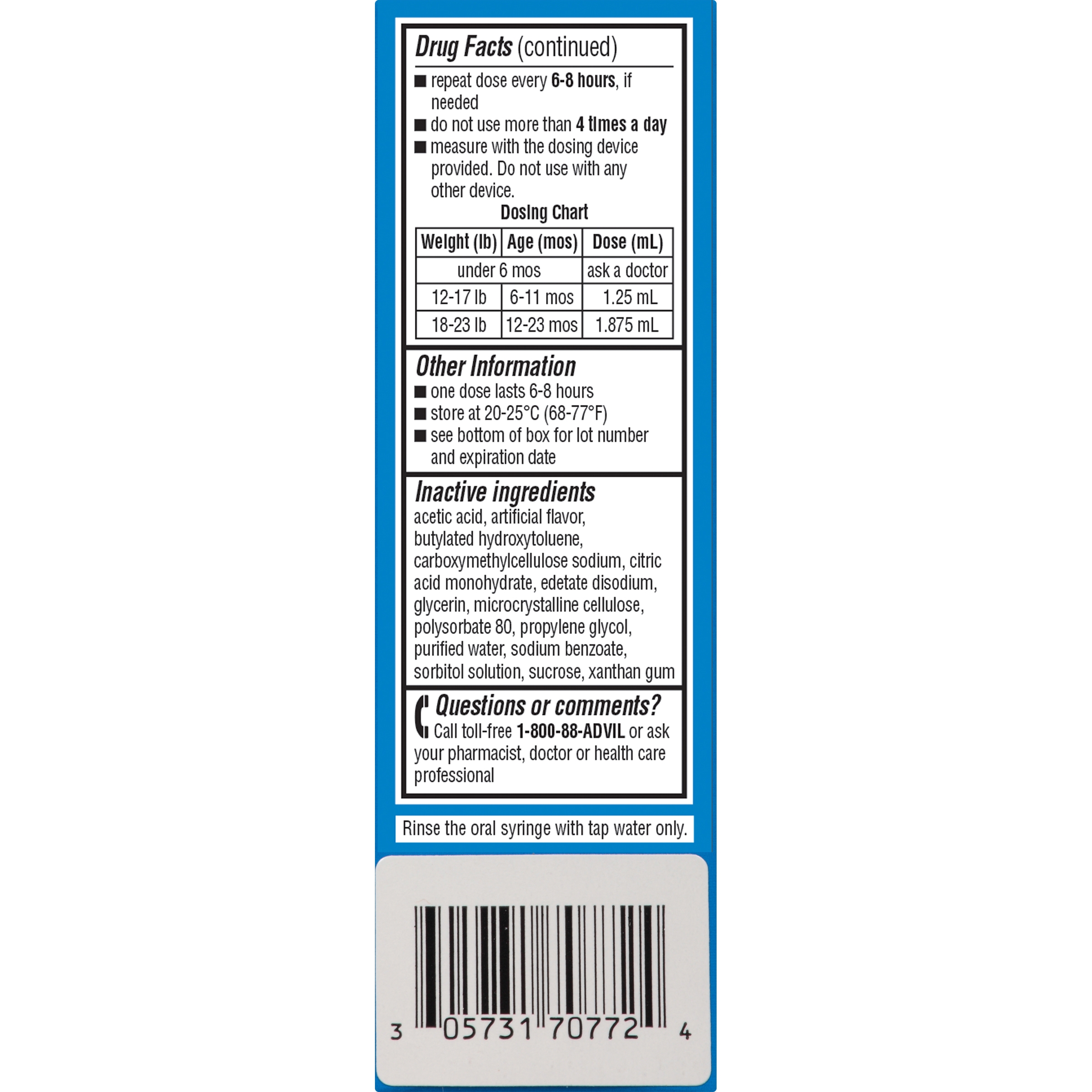 Infants' Advil® Concentrated Drops Fever Reducer/Pain Reliever (Ibuprofen) in Dye-Free White Grape Flavor 50mg 2-0.5 fl. oz. Boxes - image 2 of 6