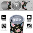 thumbnail image 4 of Pioneer Flower Floral Print Pattern 20oz Skinny Tumbler with Straw & Lid, Double Wall Vacuum Insulated Cup, Leak-Proof, Cup Holder Friendly, Hot 6H Cold 12H, 4 of 6
