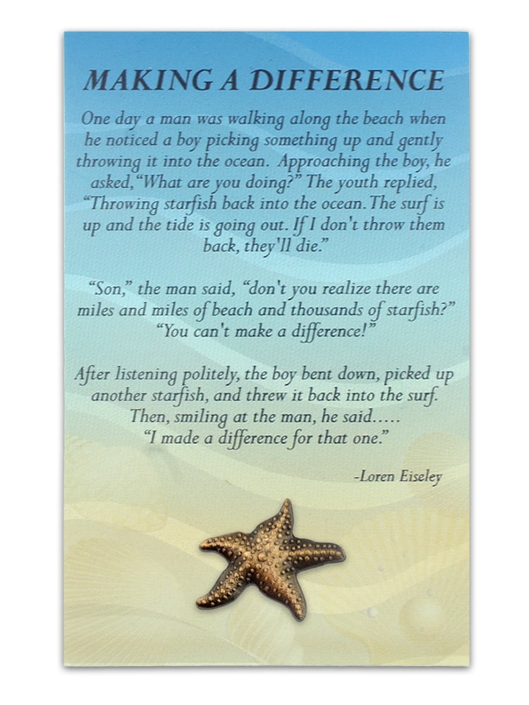 Starfish Lapel Pin on Starfish Story Card Make A
