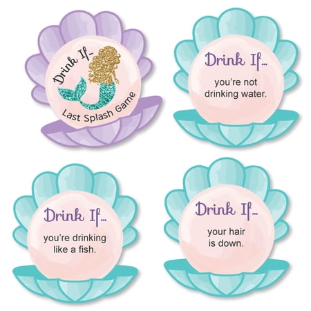 Big Dot of Happiness Drink If Game - Trading The Tail For A Veil - Mermaid Bachelorette Party or Bridal Shower Game Cards - 24 Count price history on PriceWatchPro