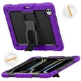 thumbnail image 2 of Case for Lenovo Tab M11 11" 2024, Military Grade Protective Silicone PC Cover with Screen Protector & Adjustable Kickstand & Shoulder Strap & Pencil Holder & 3-layer Protection, Purple+Black, 2 of 8