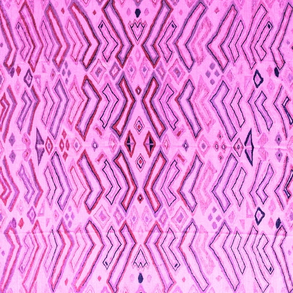 Ahgly Company Indoor Square Abstract Pink Modern Area Rugs, 4' Square