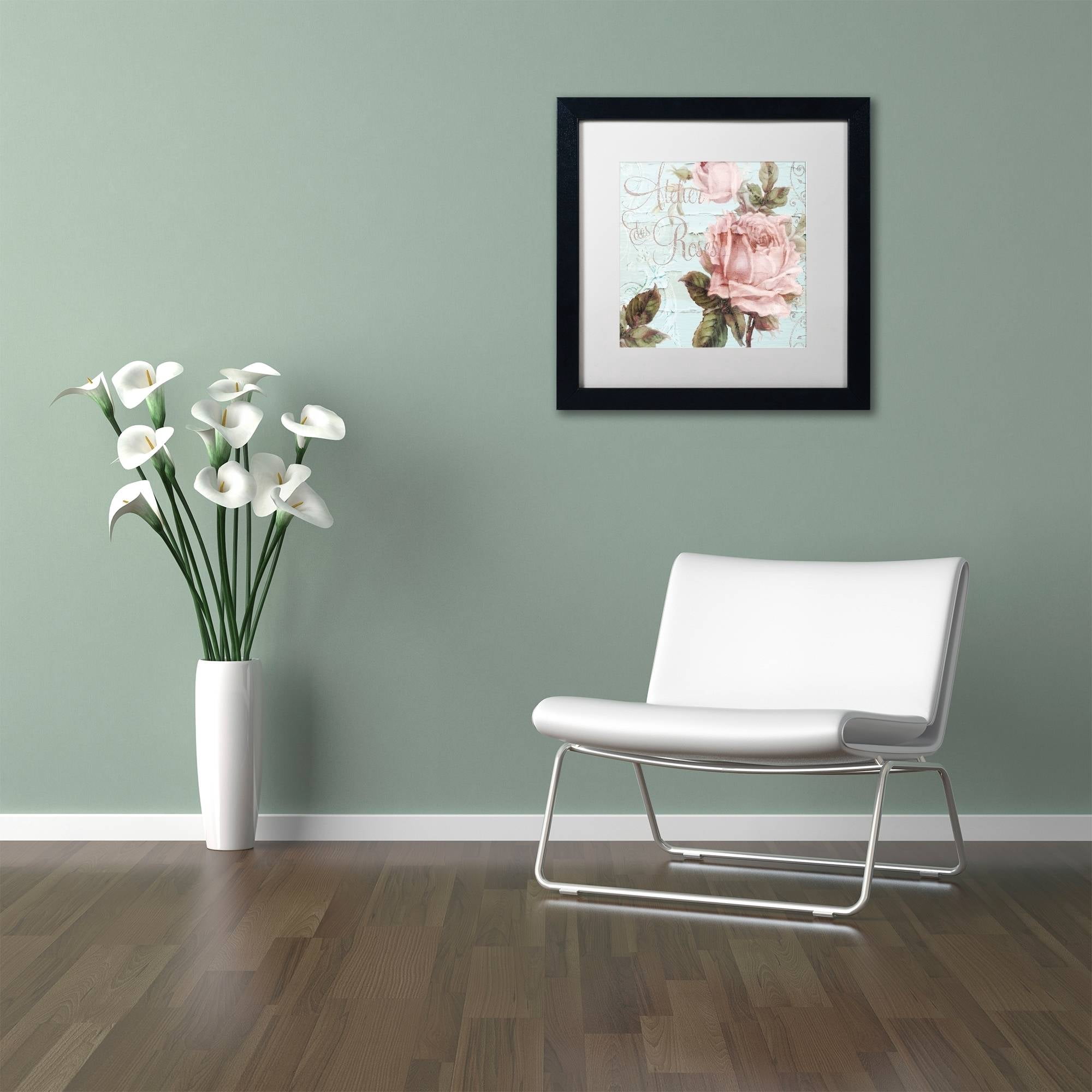 Trademark Fine Art "Atelier De Roses" Canvas Art by Color Bakery White Matte, Black Frame