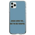 thumbnail image 1 of DistinctInk Clear Shockproof Hybrid Case for iPhone 12 Pro MAX (6.7" Screen) - TPU Bumper, Acrylic Back, Tempered Glass Screen Protector - Jesus Loves You… But I'm His Favorite - Love of Christ, 1 of 2