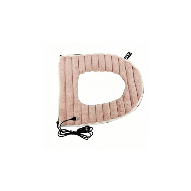 Cubierta Del Asiento Del Inodoro Usb Control de Temperatura de Invierno Calefacción Del Asiento Del Inodoro de Piel de Conejo, Cubierta Del Asiento Del Inodoro Lavable para el Hogar, Termostato de Cal