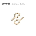 thumbnail image 3 of 300 Pack Small Screw Eye Hooks Mini Eyelets Screws, 4x8x1mm, Light Gold, 3 of 5
