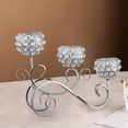 thumbnail image 5 of Crystal Candle Holder 3 Candle Sticks Holder Candelabras for Wedding Party Centerpiece Table Living Room Dining Room Decor, 5 of 7