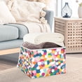 thumbnail image 3 of Yayeee Collapsible Cube Storage Bin with Lid Fabric Closet Decorative Basket with Handles, Dark Colorful Circles, 3 of 7