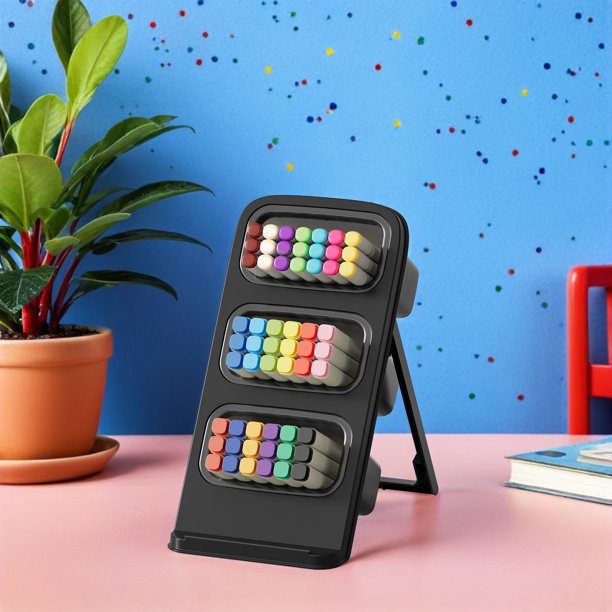 WEUVEB 2Ud Organizador De Escritorio Con Compartimentos Multifuncionales Para Brochas Y Lápices Color Negro