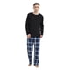 thumbnail image 5 of GLOBAL Conjunto de Pijama de Franela y Playera de Manga Larga para Hombre 100% Algodón Azul Marino a Cuadros XL, 5 of 6