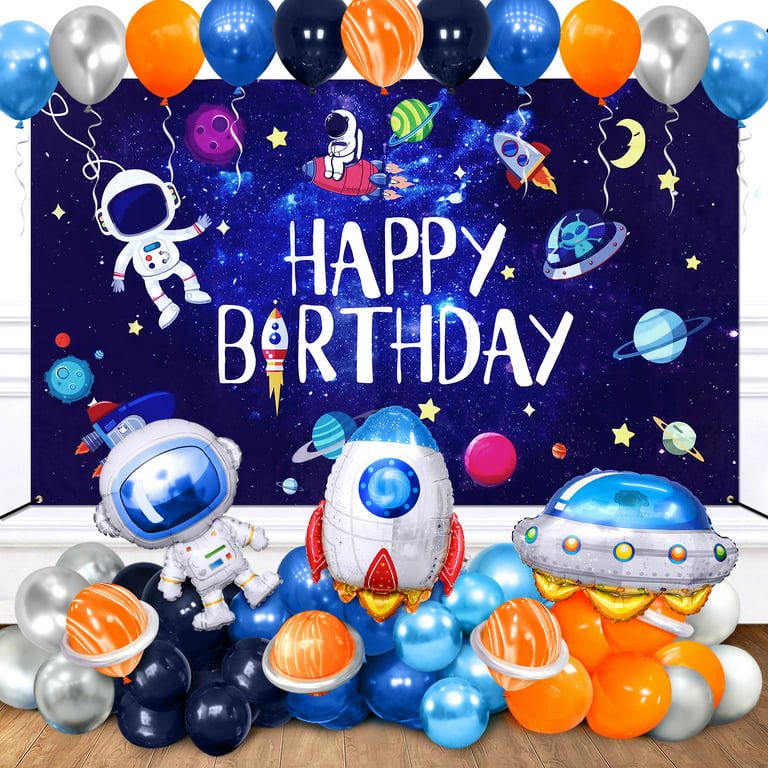 Livhil 90 Pcs Outer Space Birthday Party Supplies Kit, Space Theme ...